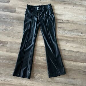 Garage Low Waist Flare Leather Pants